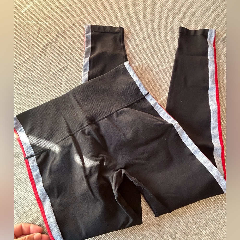 Forever 21  Black Leggings with Red and Gray Accents